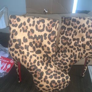 Christian Louboutin animal print booties.  Size 40/10 US